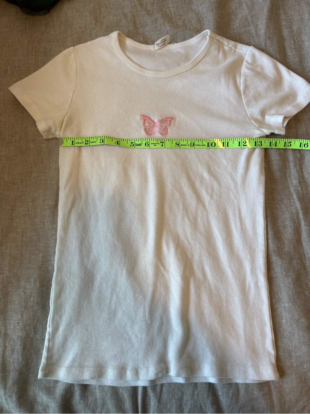 John Galt Brandy Melville White Baby Tee Top - Picture 7 of 8